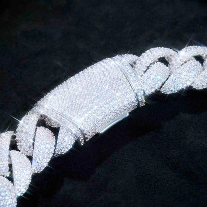 Curved Clasp Bubble Cuban Link Chain - 18mm