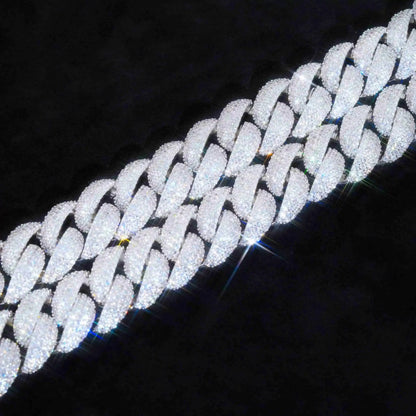 Curved Clasp Bubble Cuban Link Chain - 18mm