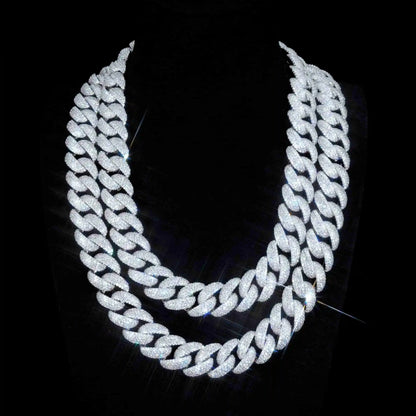 Curved Clasp Bubble Cuban Link Chain - 18mm