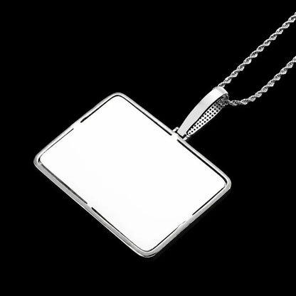 Custom 3D Iced Letter Rectangular Pendant – 76mm