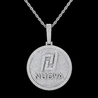 Custom 3D Iced-Out Letter Round Disc Pendant – 60mm