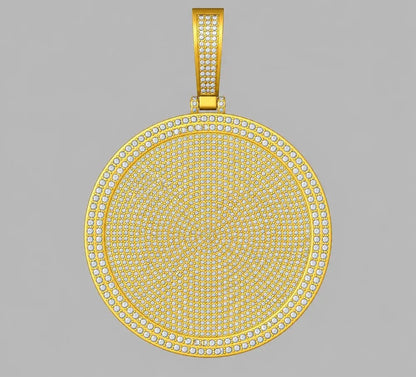 Custom Iced-Out 3D Letter Medium Round Pendant – 55mm