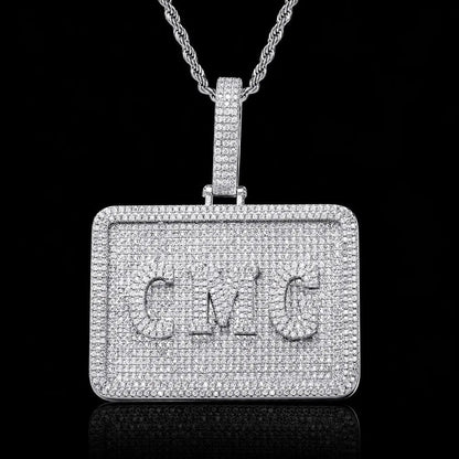 Custom 3D Letter Medium Rectangular Pendant