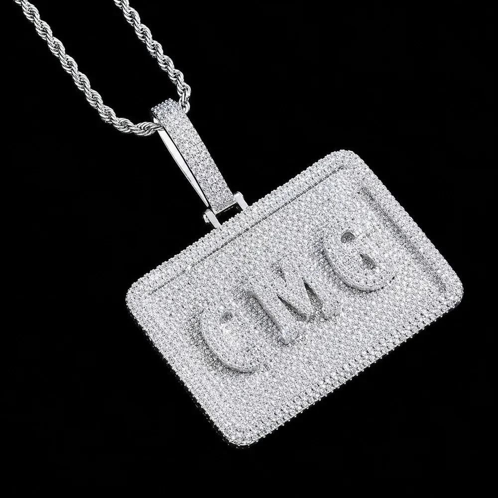 Custom 3D Letter Medium Rectangular Pendant