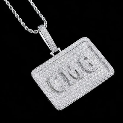 Custom 3D Letter Medium Rectangular Pendant