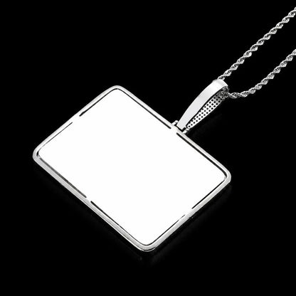 Custom 3D Letter Medium Rectangular Pendant – 57mm