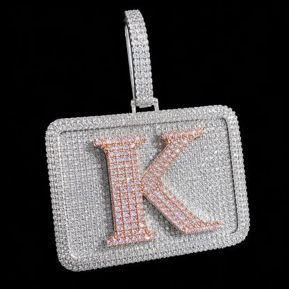 Custom 3D Letter Medium Rectangular Pendant