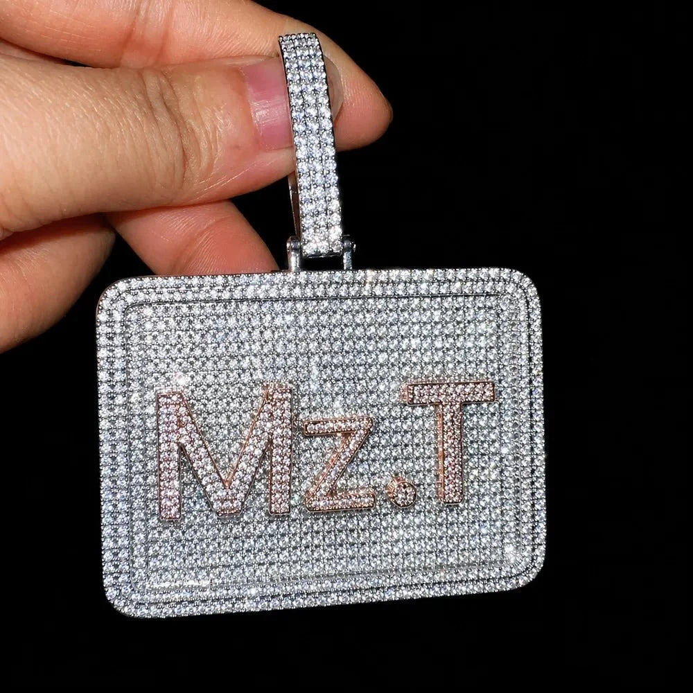 Custom 3D Letter Medium Rectangular Pendant