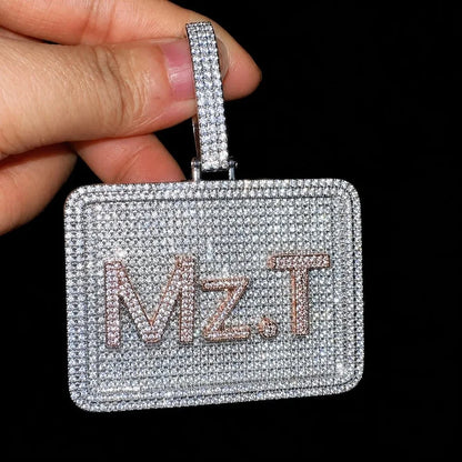 Custom 3D Letter Medium Rectangular Pendant