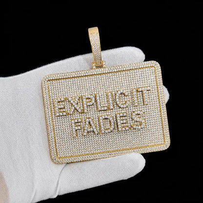 Custom 3D Letter Rectangular Pendant Necklace – 80mm