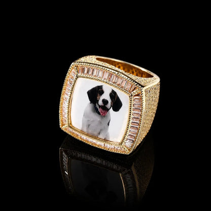 Custom 3D Photo Square Ring