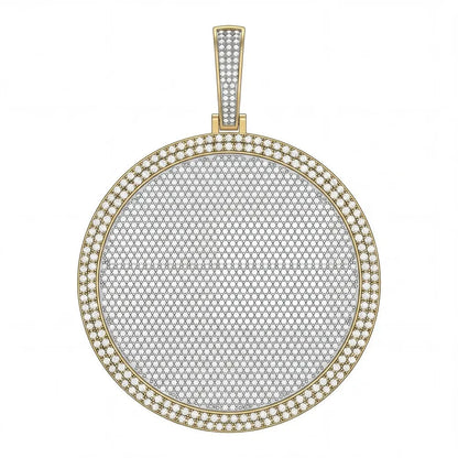 Custom 3D Rotating Letter Large Circular Iced-Out Pendant – 80mm