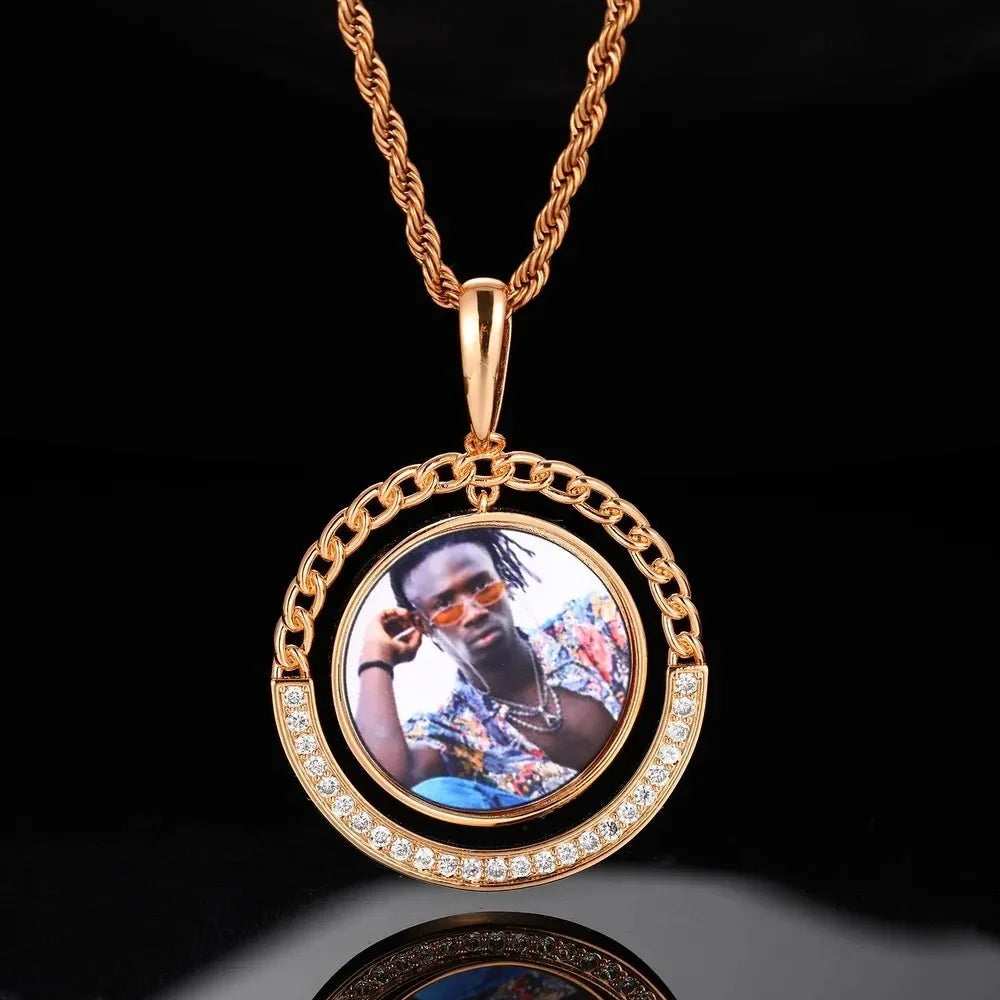 Custom Cuban Swing Photo Round Pendant - 38mm