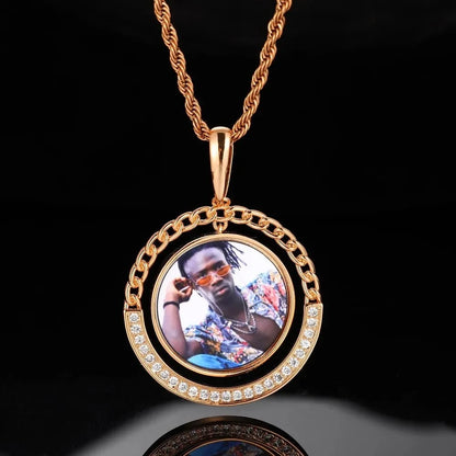 Custom Cuban Swing Photo Round Pendant - 38mm
