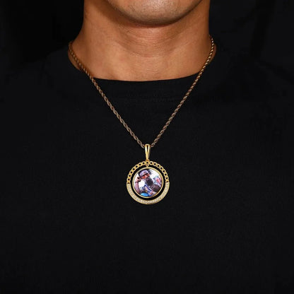 Custom Cuban Swing Photo Round Pendant - 38mm