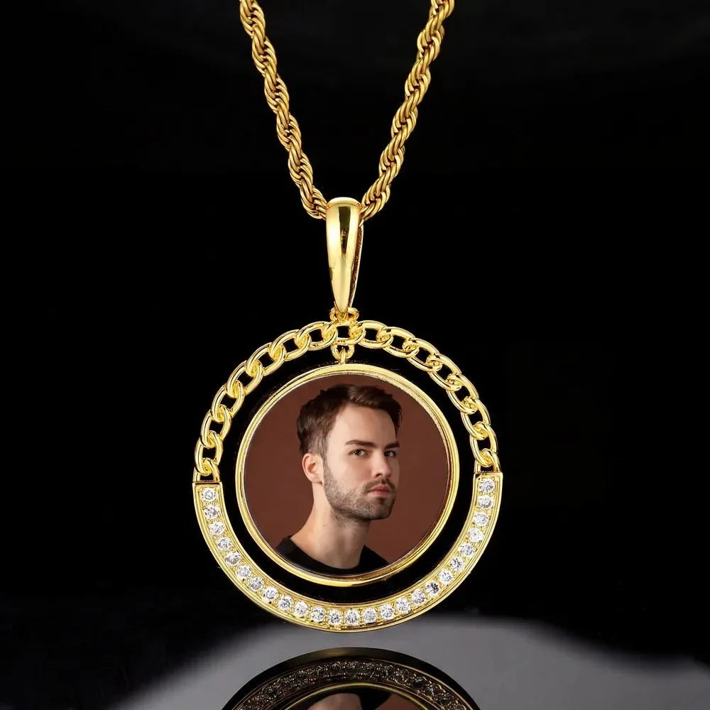 Custom Cuban Swing Photo Round Pendant - 38mm