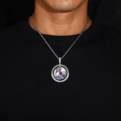 Custom Cuban Swing Photo Round Pendant - 38mm