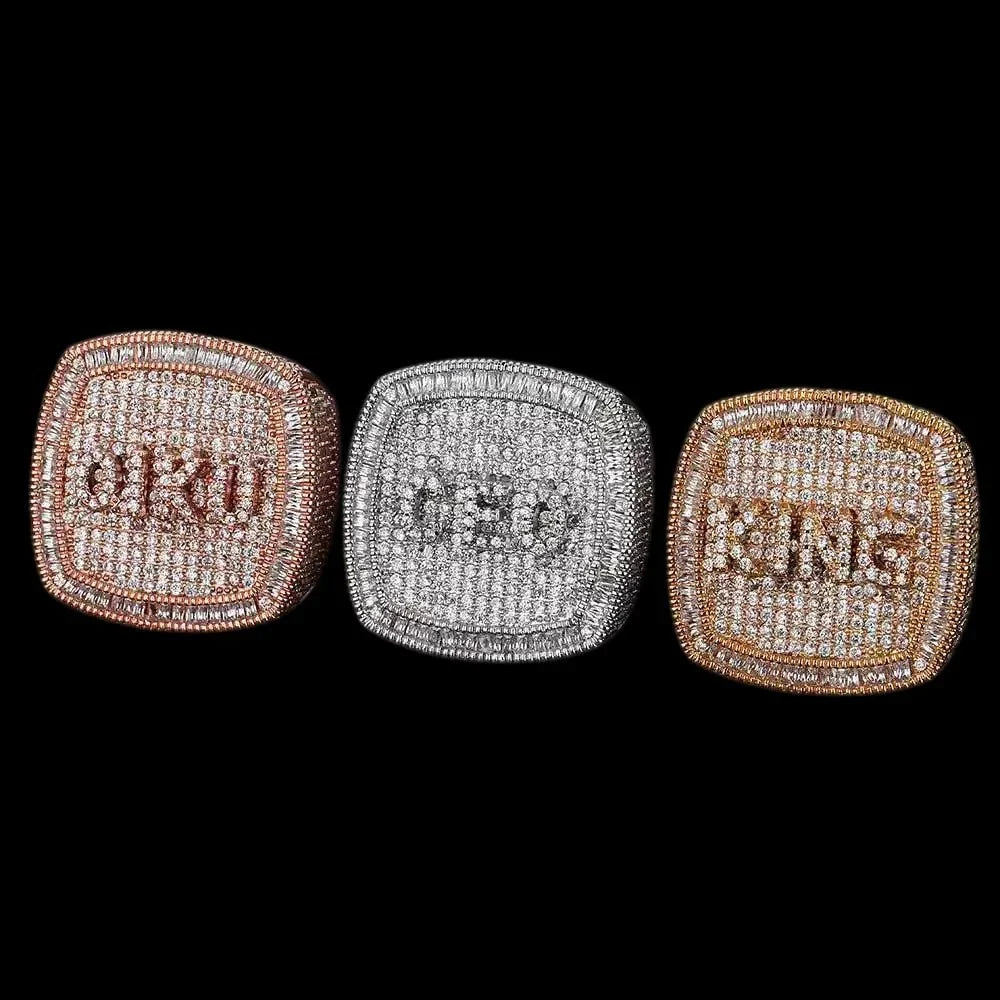 Custom Diamond 3D Iced-Out Letter Ring – 28mm