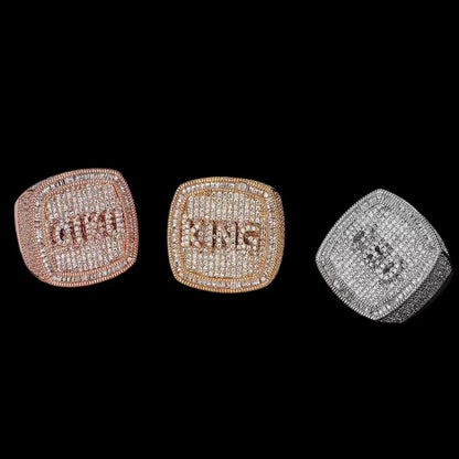 Custom Diamond 3D Iced-Out Letter Ring – 28mm