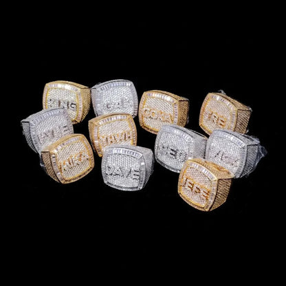 Custom Diamond 3D Iced-Out Letter Ring – 29mm