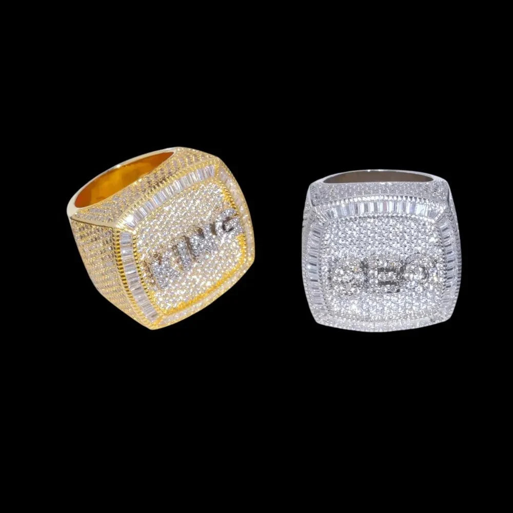 Custom Diamond 3D Iced-Out Letter Ring – 28mm