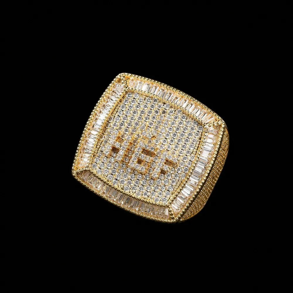 Custom Diamond 3D Iced-Out Letter Ring – 29mm