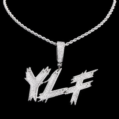 Custom Diamond-Set Spiked Letter Pendant
