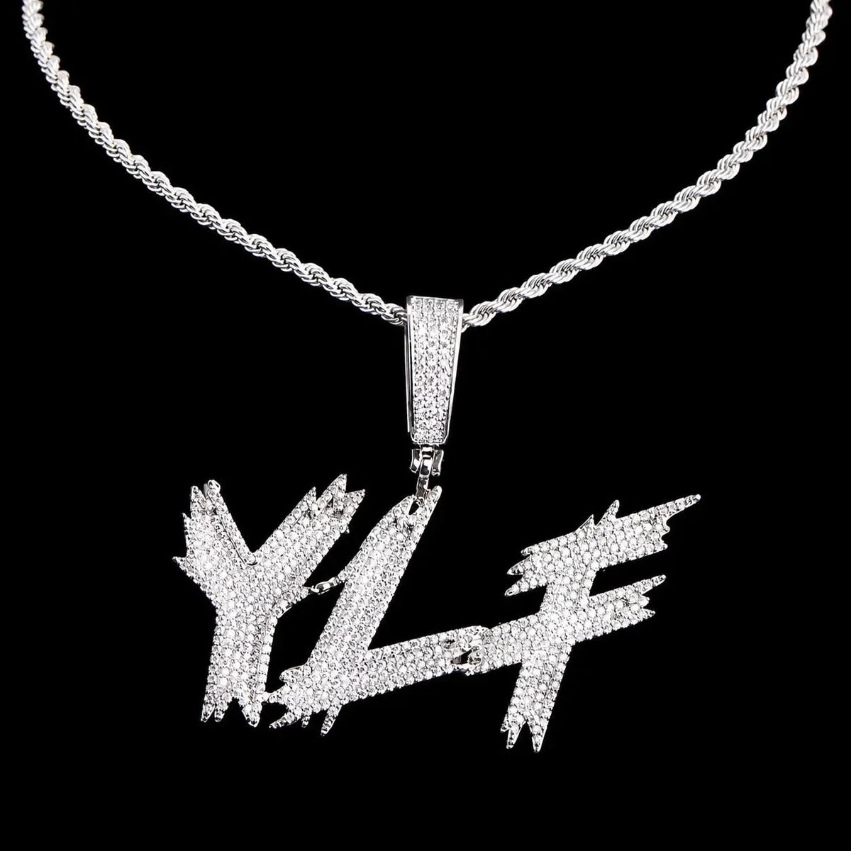 Iced-Out Spiked Custom Letter Pendant