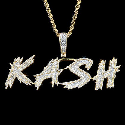 Custom Diamond-Set Spiked Letter Pendant