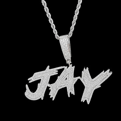 Custom Diamond-Set Spiked Letter Pendant