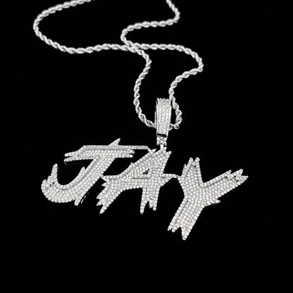 Custom Diamond-Set Spiked Letter Pendant