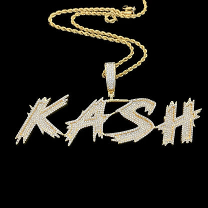 Custom Diamond-Set Spiked Letter Pendant