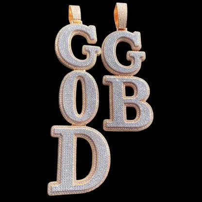 Custom Double-Layer Vertical-Split Letter Pendant