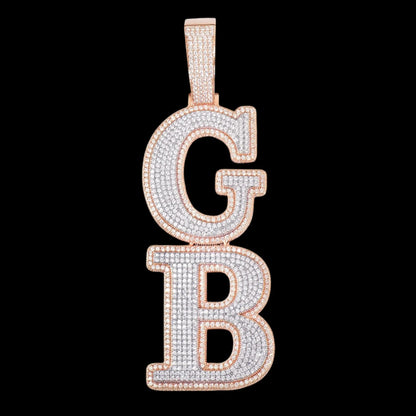 Custom Double-Layer Vertical-Split Letter Pendant