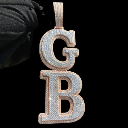 Custom Double-Layer Vertical-Split Letter Pendant