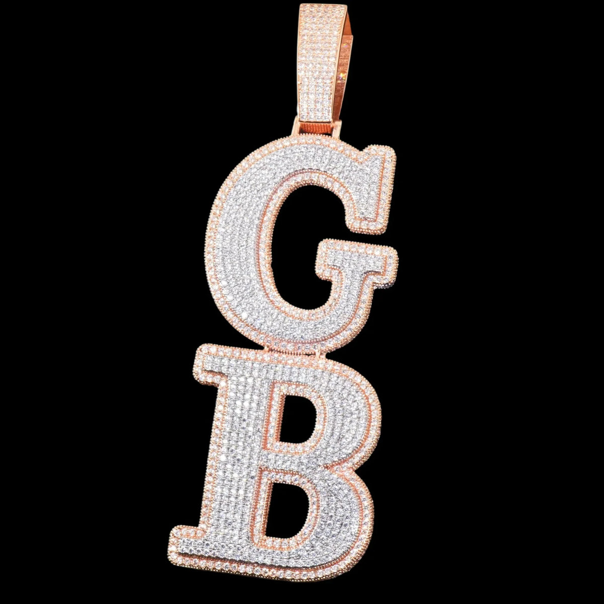 Custom Double-Layer Vertical-Split Letter Pendant