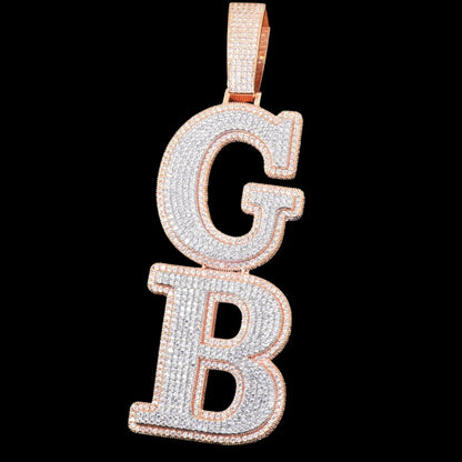 Custom Double-Layer Vertical-Split Letter Pendant