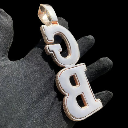 Custom Double-Layer Vertical-Split Letter Pendant