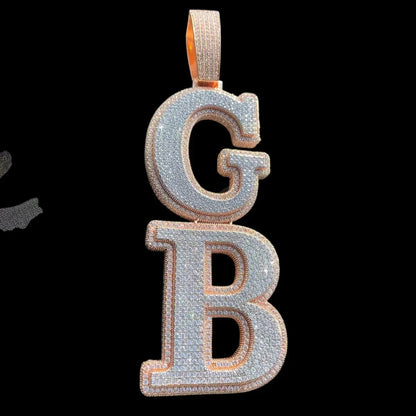 Custom Double-Layer Vertical-Split Letter Pendant