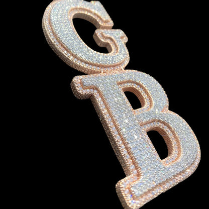 Custom Double-Layer Vertical-Split Letter Pendant