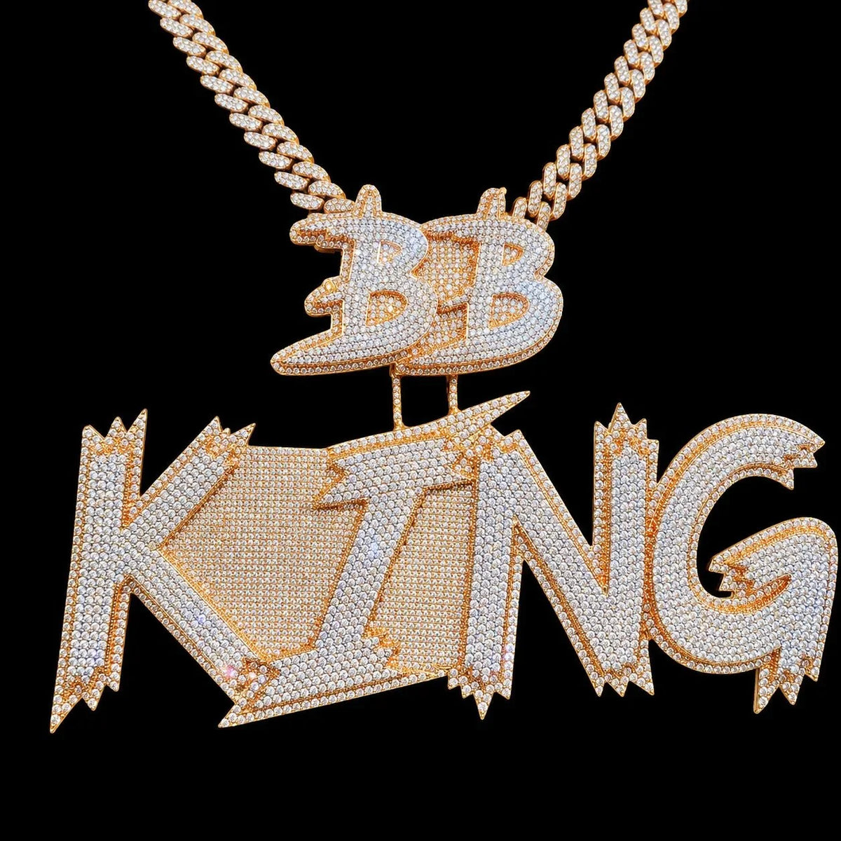 Custom Double-Row Diamond-Set Oversized Letter Pendant
