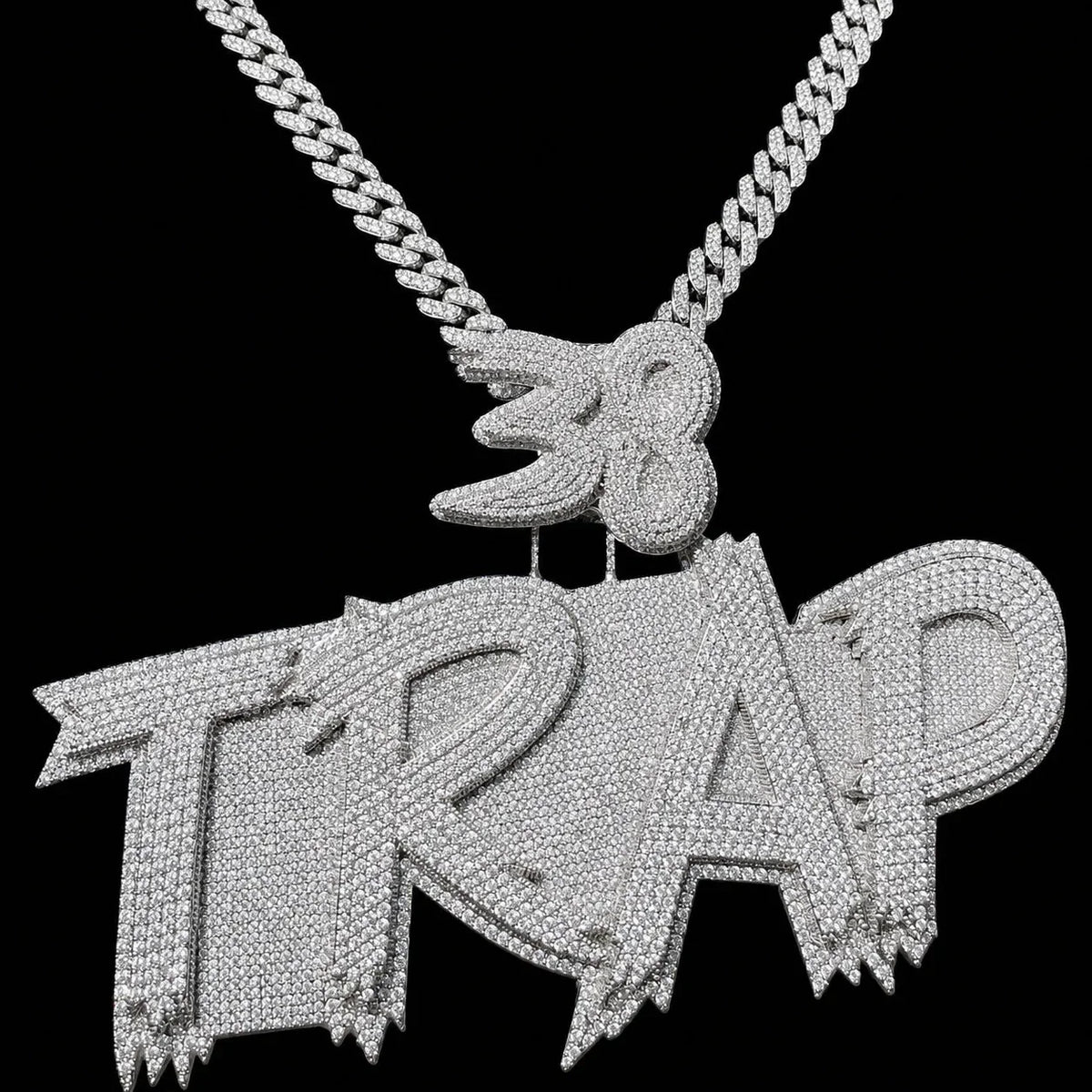 Custom Double-Row Diamond-Set Oversized Letter Pendant