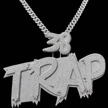 Custom Double-Row Diamond-Set Oversized Letter Pendant