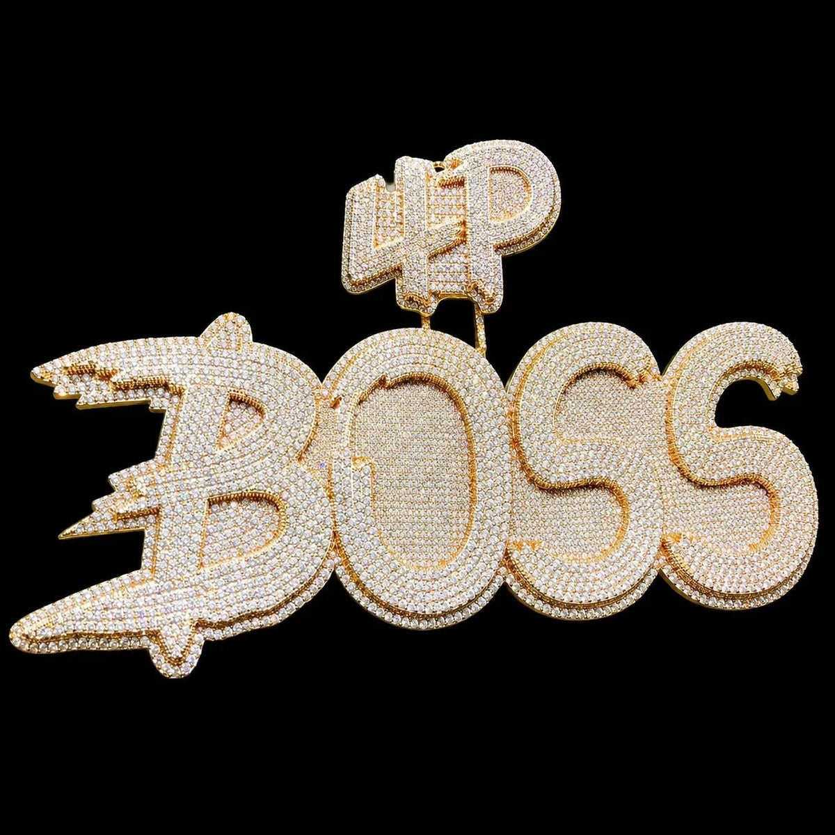 Custom Double-Row Diamond-Set Oversized Letter Pendant