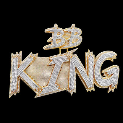 Custom Double-Row Diamond-Set Oversized Letter Pendant
