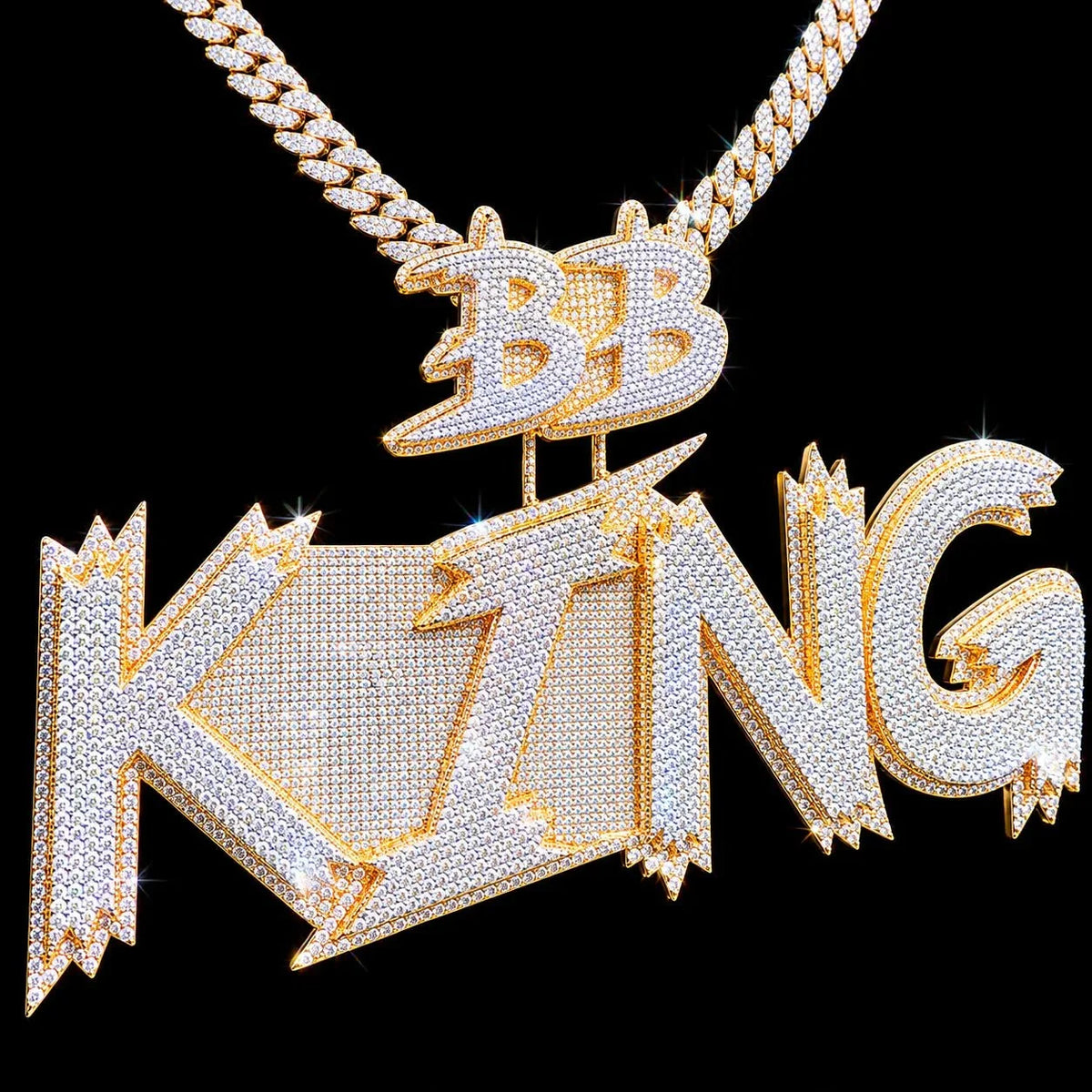 Custom Double-Row Diamond-Set Oversized Letter Pendant