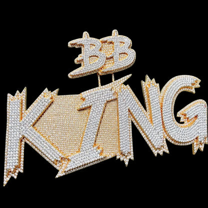 Custom Double-Row Diamond-Set Oversized Letter Pendant