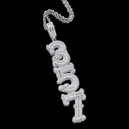 Custom Gothic Letter Name Iced-Out Pendant