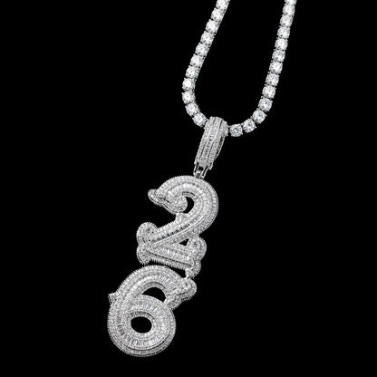 Custom Gothic Letter Name Iced-Out Pendant
