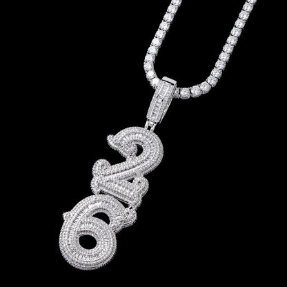 Custom Gothic Letter Name Iced-Out Pendant